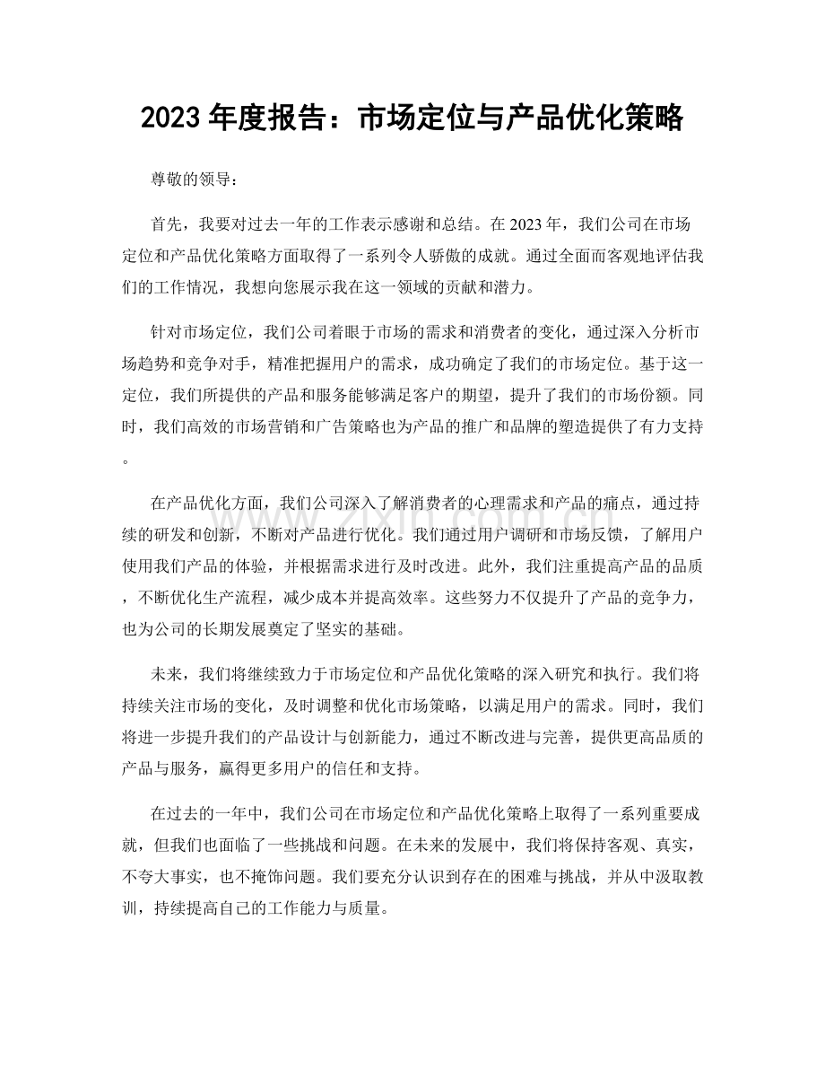 2023年度报告：市场定位与产品优化策略.docx_第1页