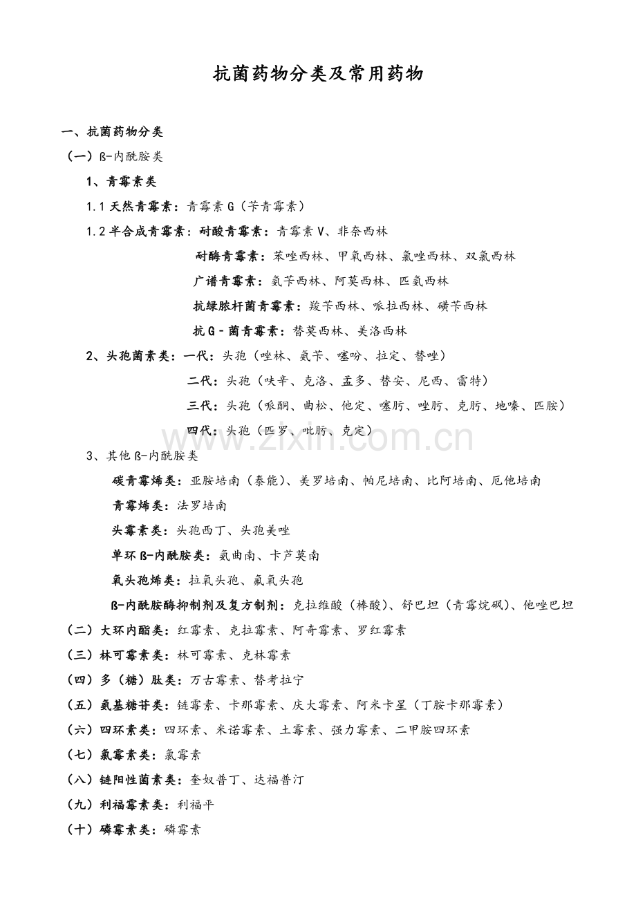临床常用的各类抗菌药物抗菌谱及抗菌活性.doc_第1页