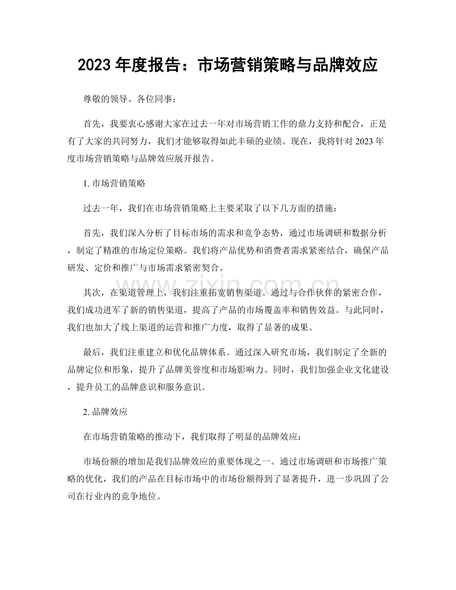 2023年度报告：市场营销策略与品牌效应.docx_第1页