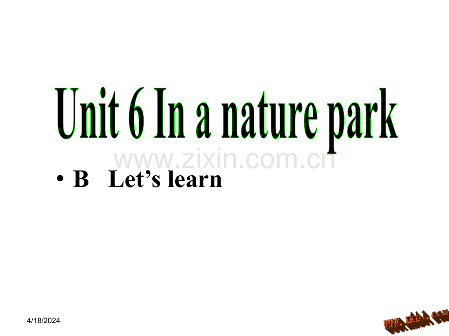 五年级上册Unit6-In-a-nature-park-B-PPT.Let’s-learn课件.ppt_第1页