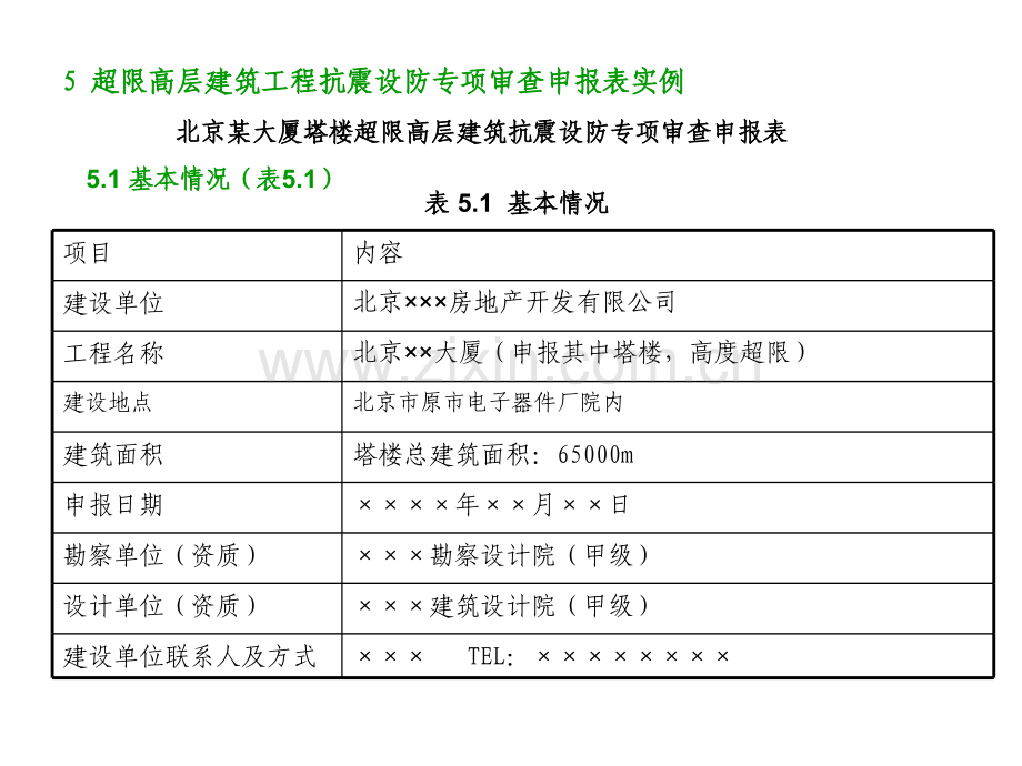 超限高层建筑工程抗震设防专项审查申报表实例.pptx_第1页