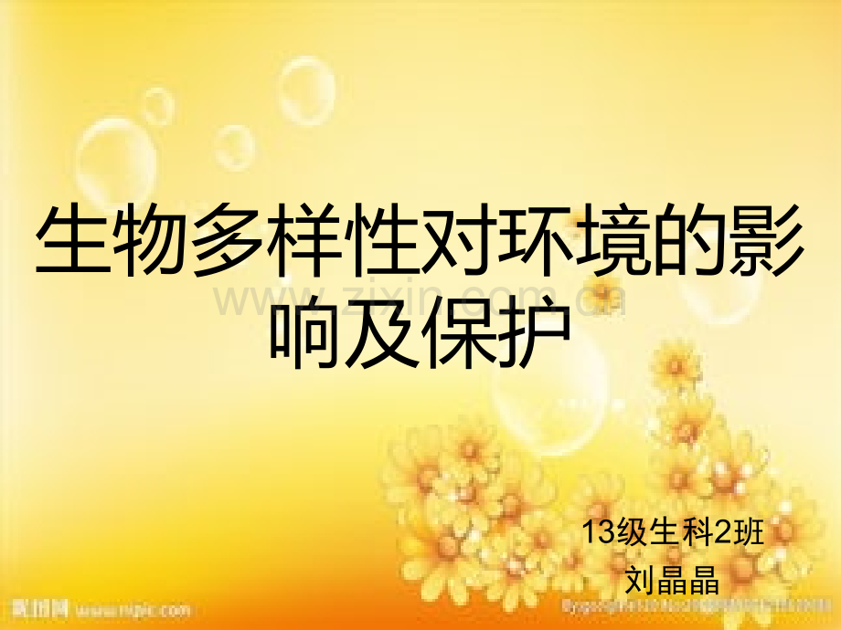 生物多样性对环境的影响及其保护.ppt_第1页