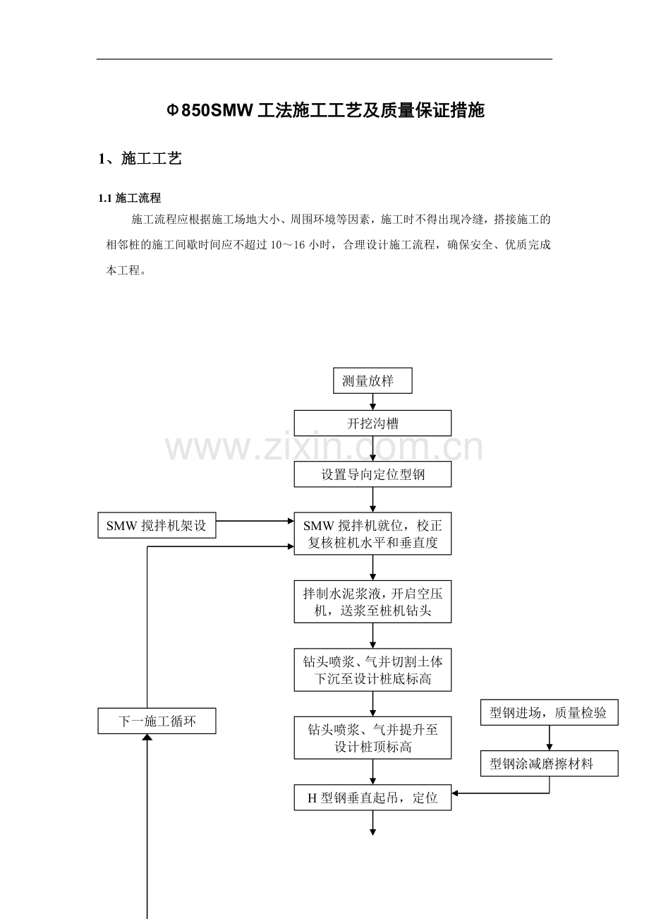 三轴搅拌桩施工工艺及质量保证措施.doc_第1页