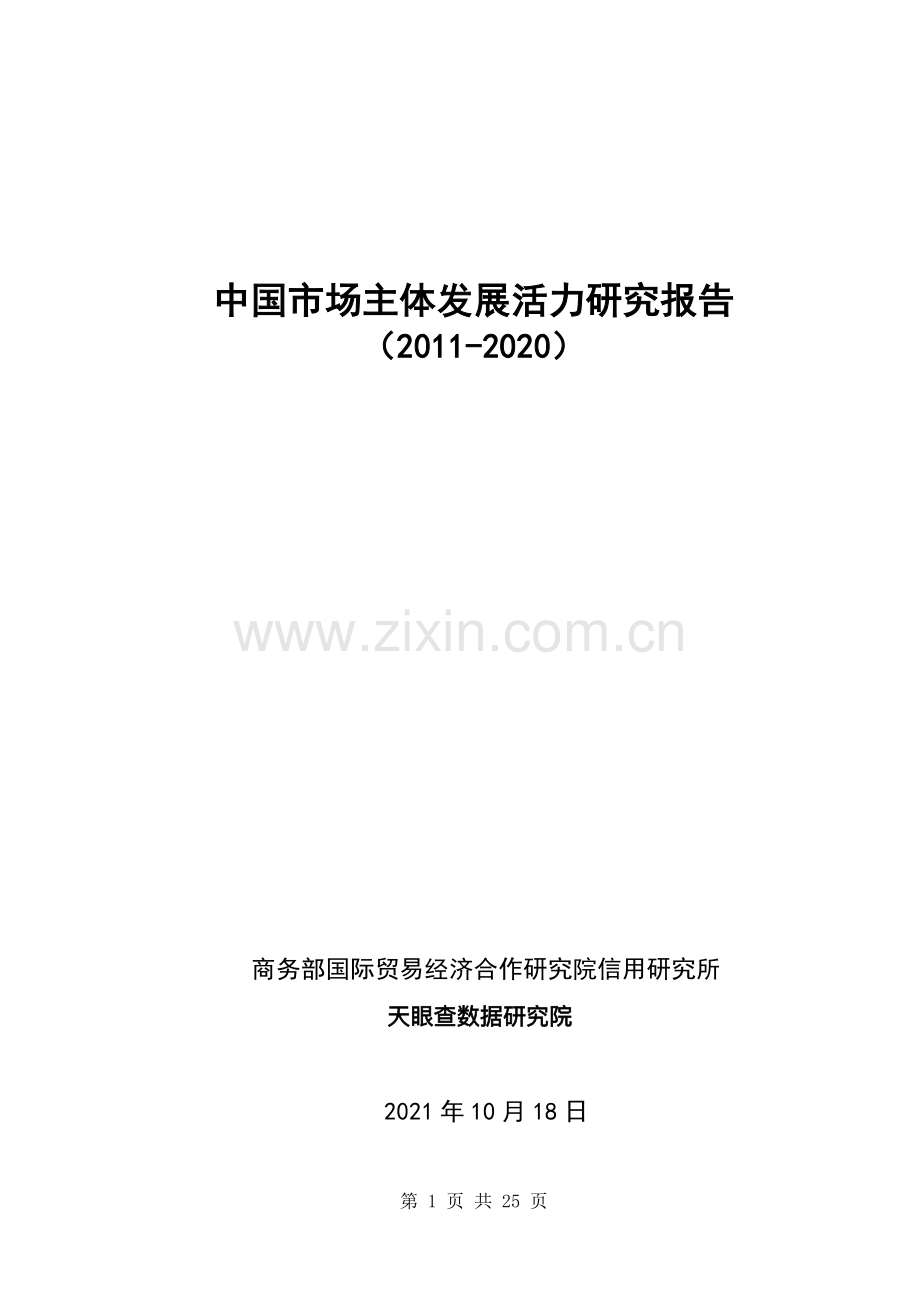 中国市场主体发展活力研究报告.pdf_第1页