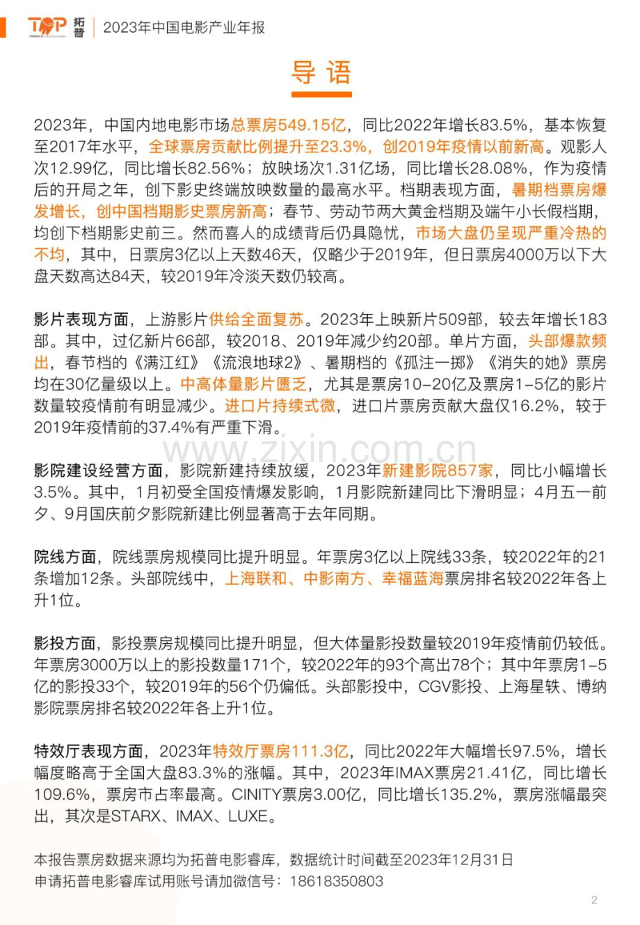 2023中国电影年度市场研究报告.pdf_第2页