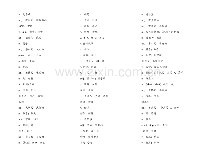 新版新目标九年级单词乱序-默写用.doc_第1页