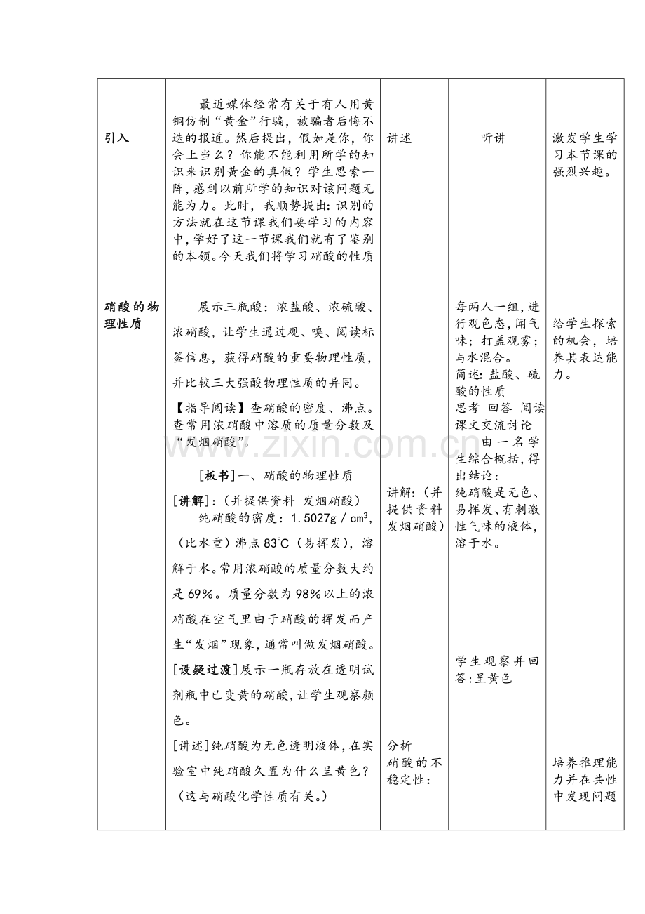 硝酸的性质教案.doc_第2页