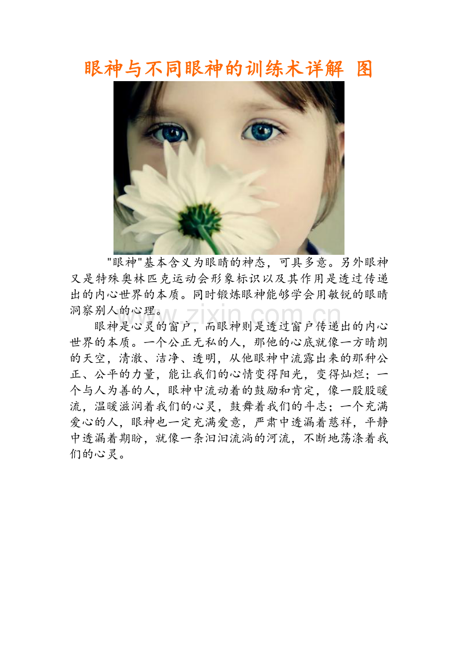 眼神与不同眼神的训练术详解-图.doc_第1页