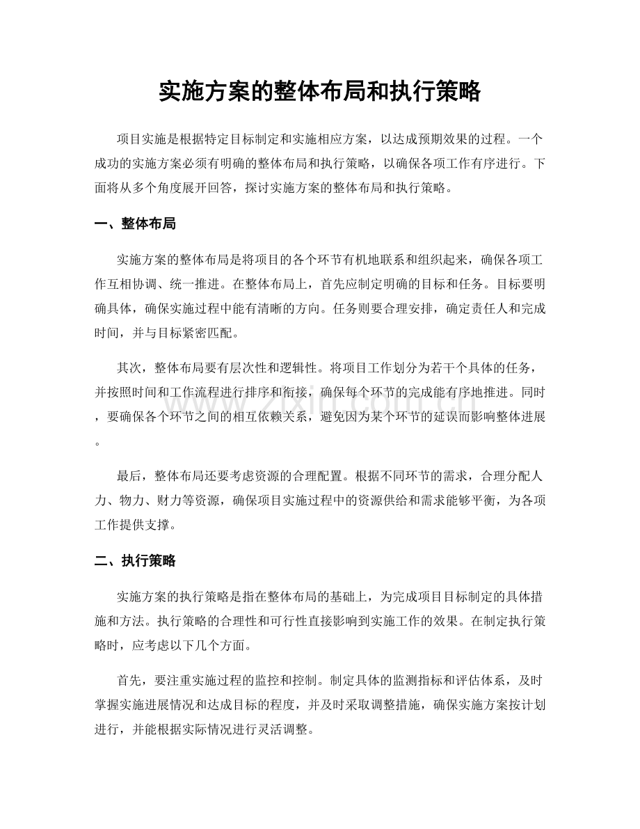 实施方案的整体布局和执行策略.docx_第1页