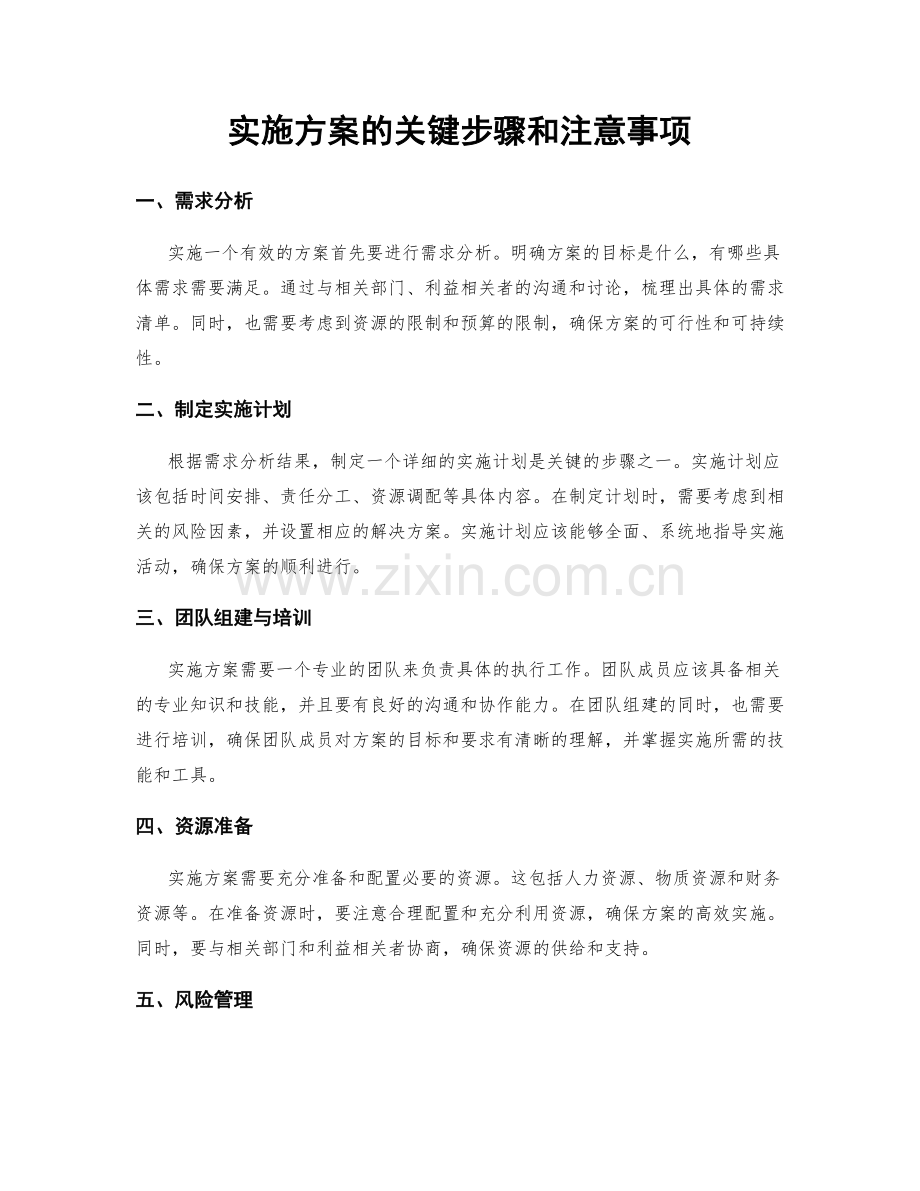 实施方案的关键步骤和注意事项.docx_第1页