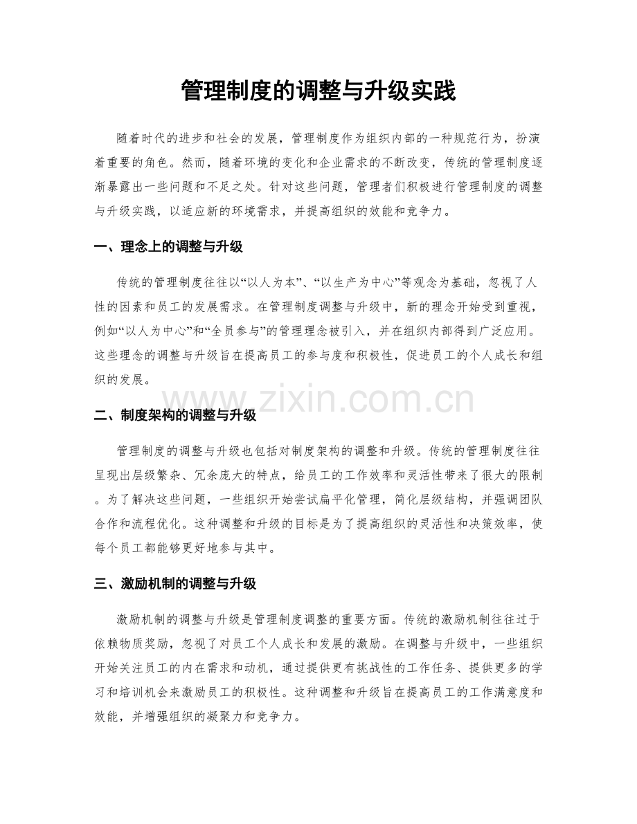 管理制度的调整与升级实践.docx_第1页