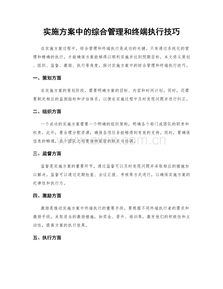 实施方案中的综合管理和终端执行技巧.docx_第1页