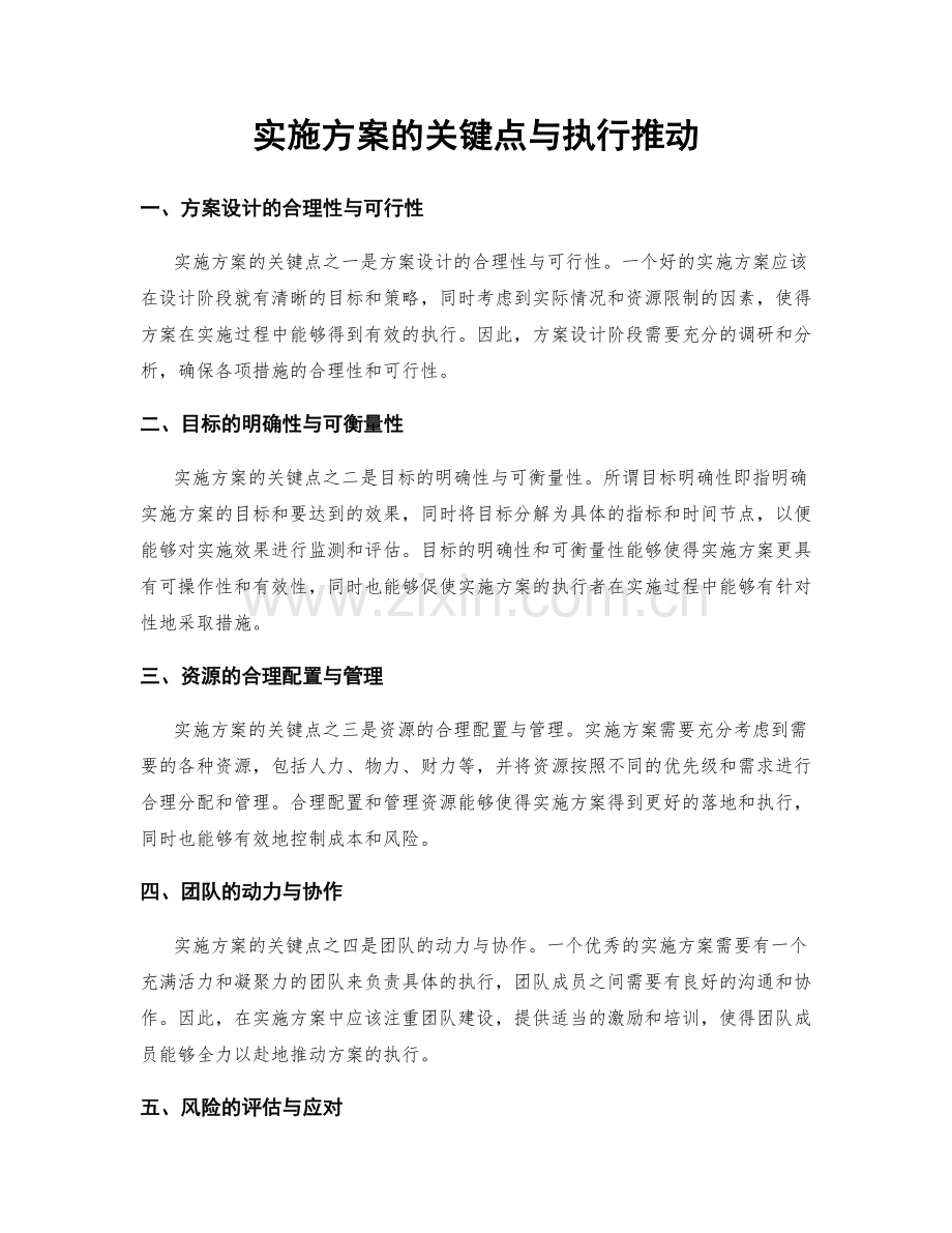 实施方案的关键点与执行推动.docx_第1页