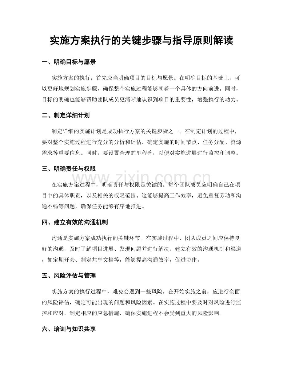 实施方案执行的关键步骤与指导原则解读.docx_第1页