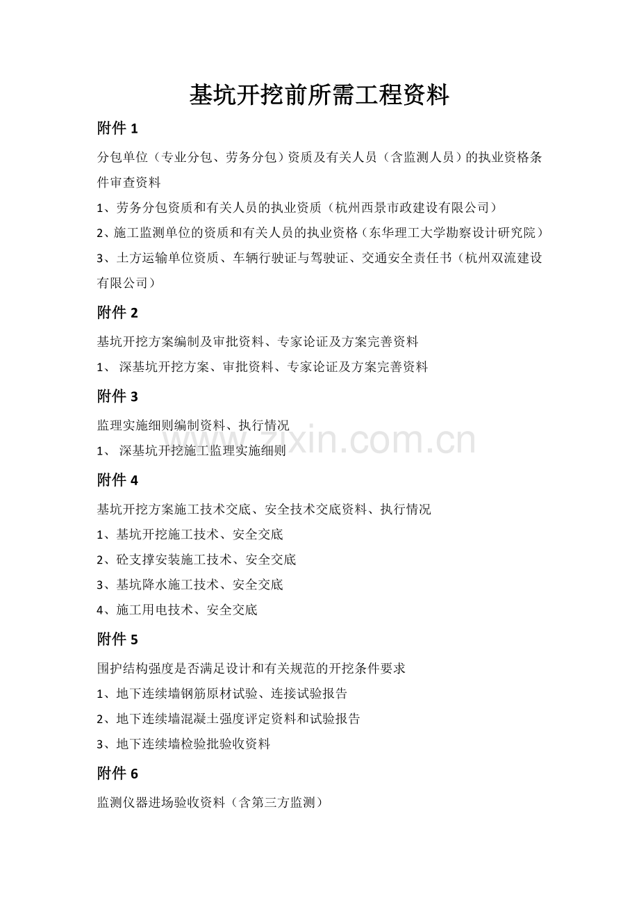 基坑开挖验收资料与节点验收记录.doc_第1页