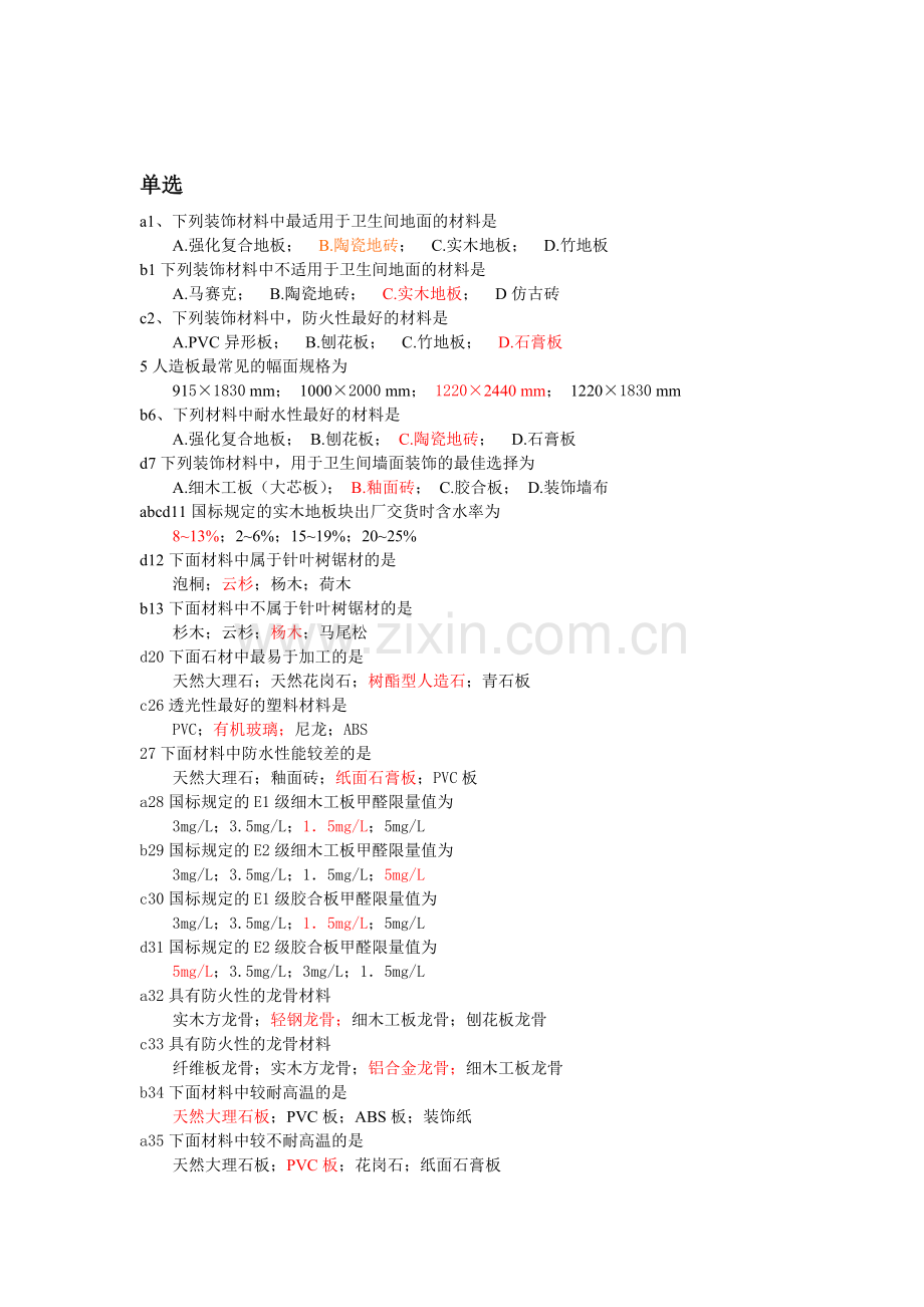 04489室内装饰材料复习资料.doc_第1页