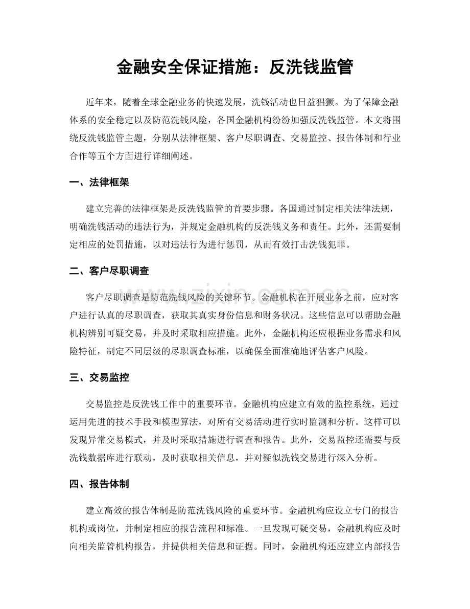 金融安全保证措施：反洗钱监管.docx_第1页