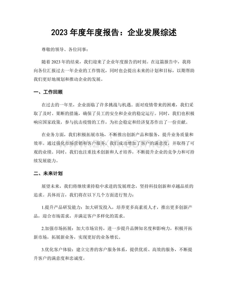 2023年度年度报告：企业发展综述.docx_第1页
