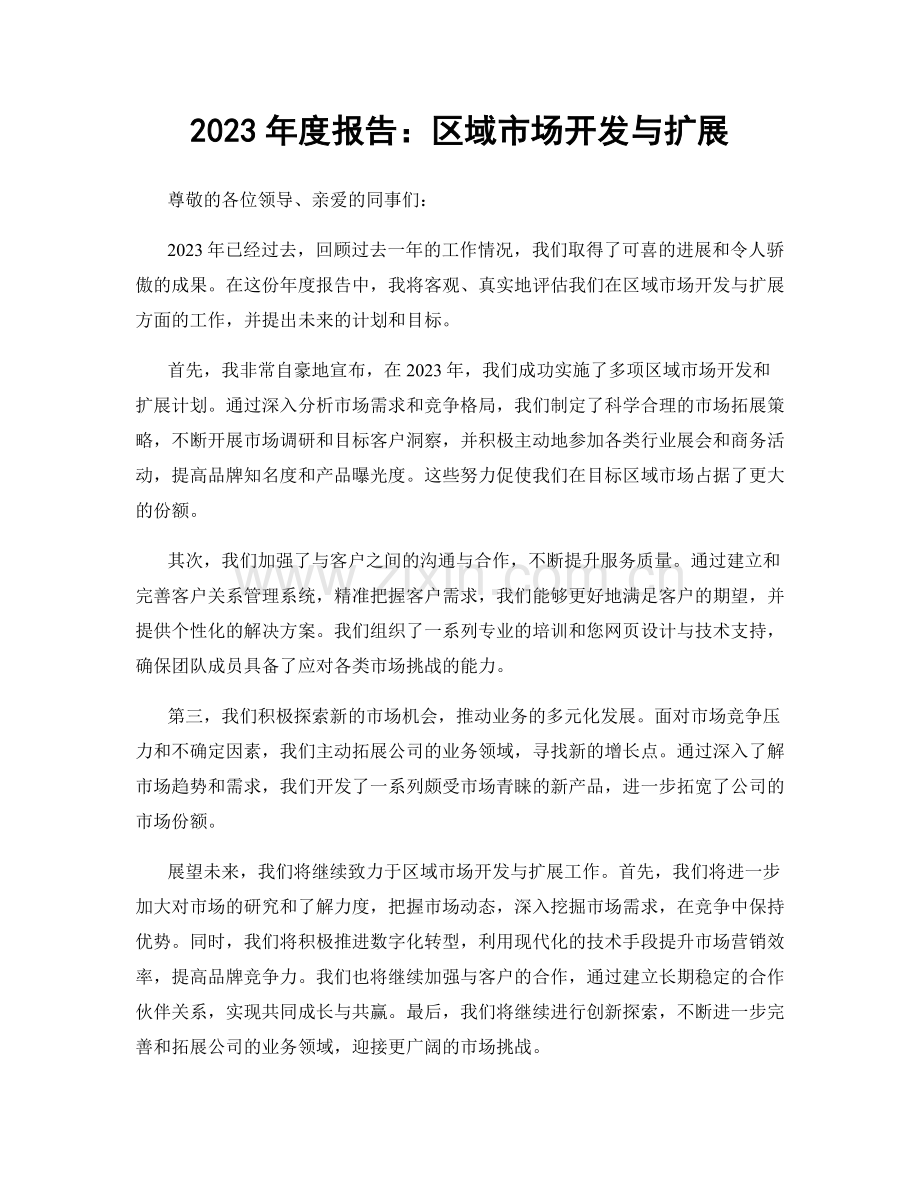 2023年度报告：区域市场开发与扩展.docx_第1页