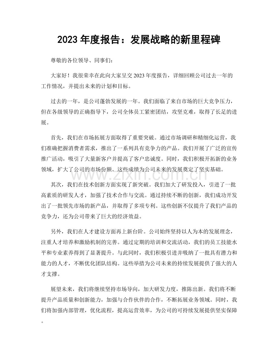 2023年度报告：发展战略的新里程碑.docx_第1页