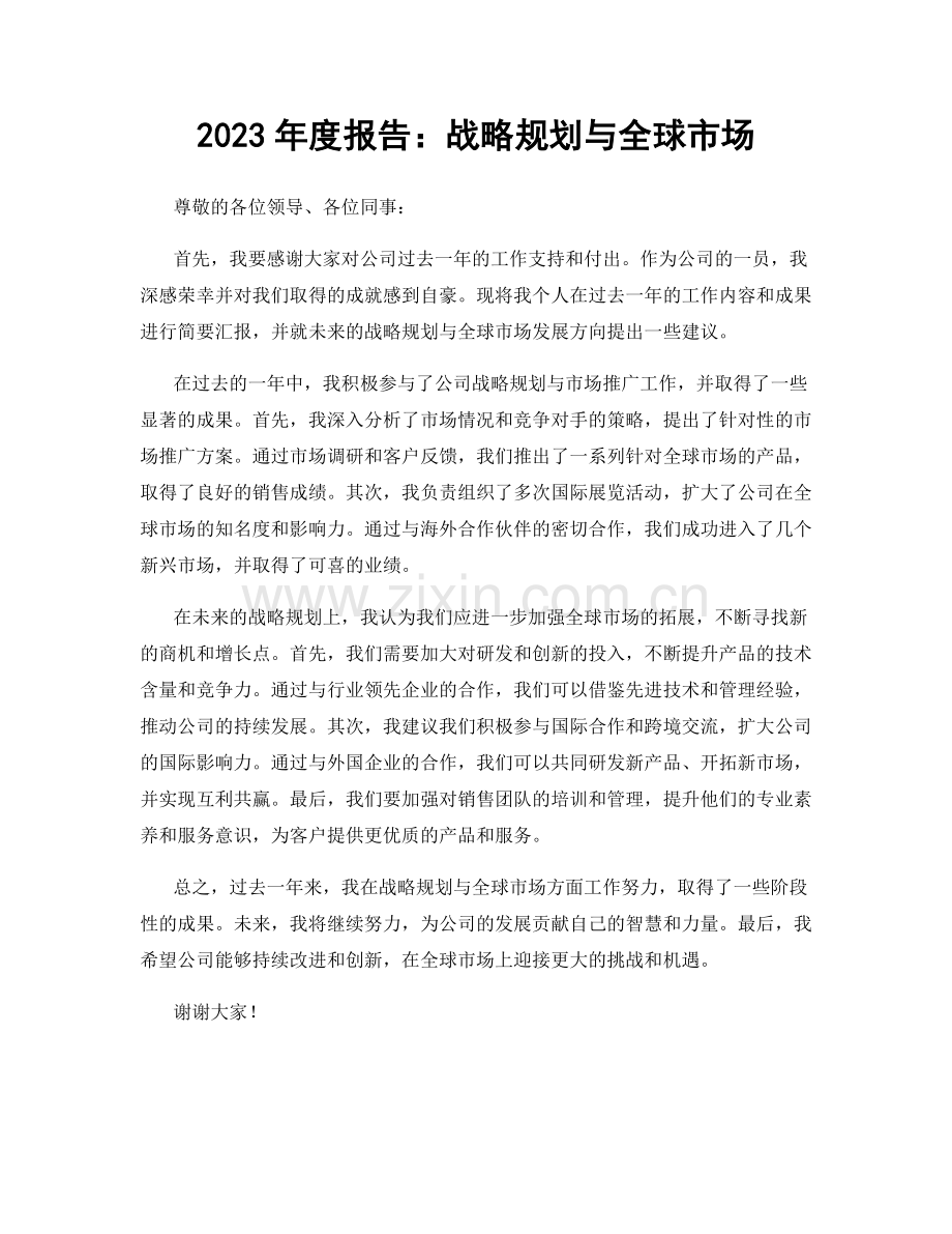2023年度报告：战略规划与全球市场.docx_第1页