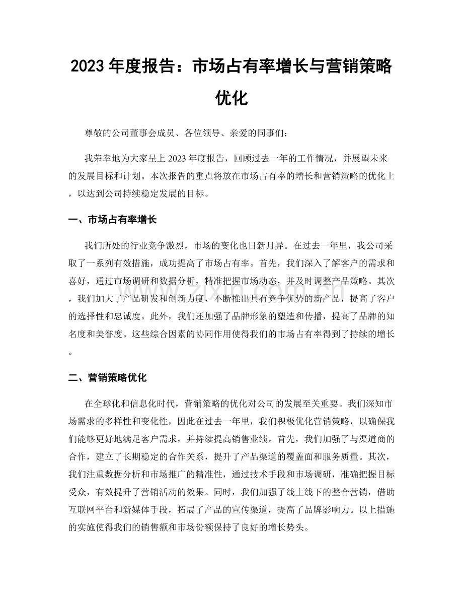2023年度报告：市场占有率增长与营销策略优化.docx_第1页