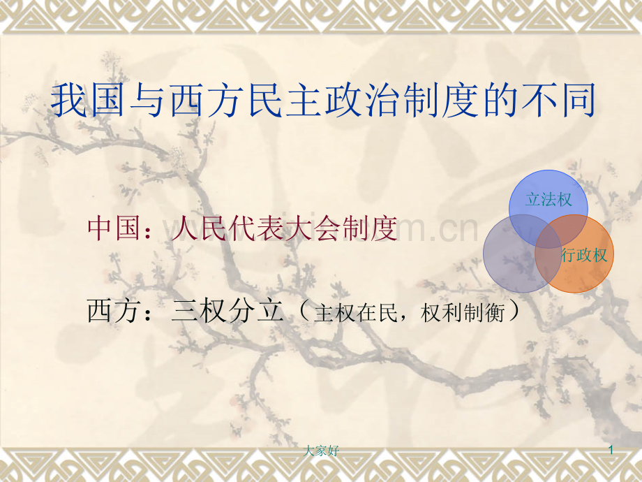 我国与西方民主政治制度的不同.ppt_第1页