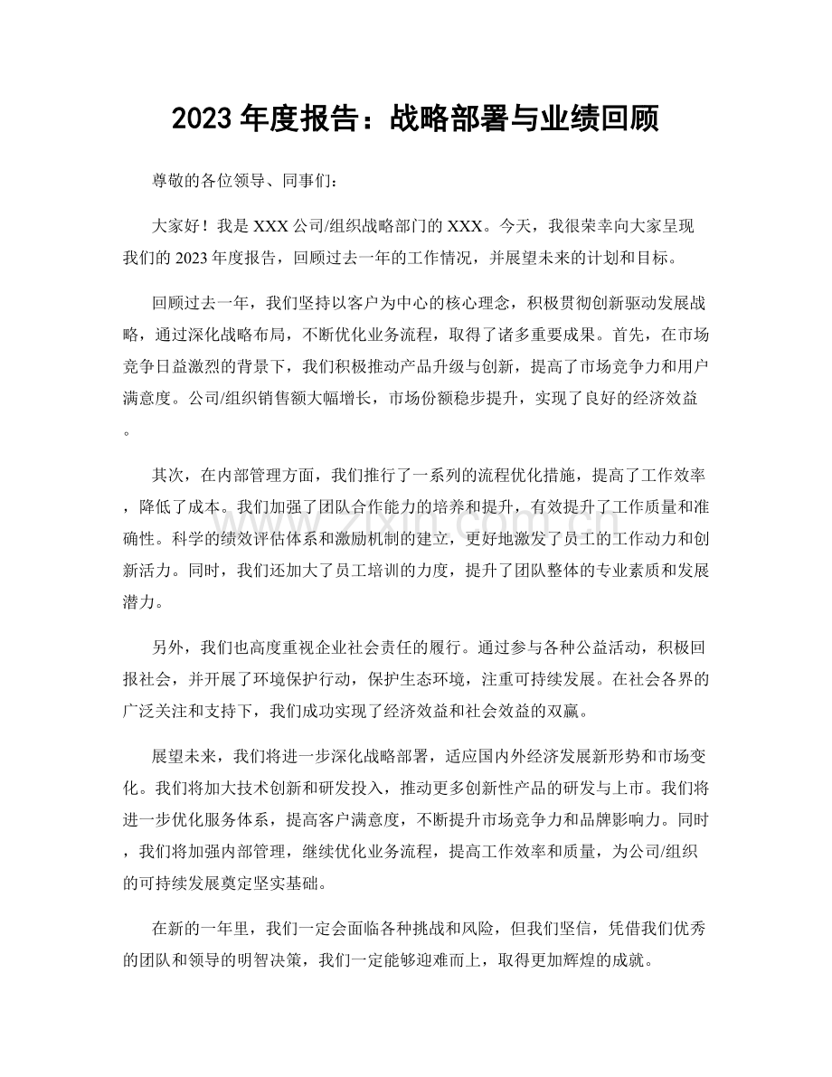 2023年度报告：战略部署与业绩回顾.docx_第1页