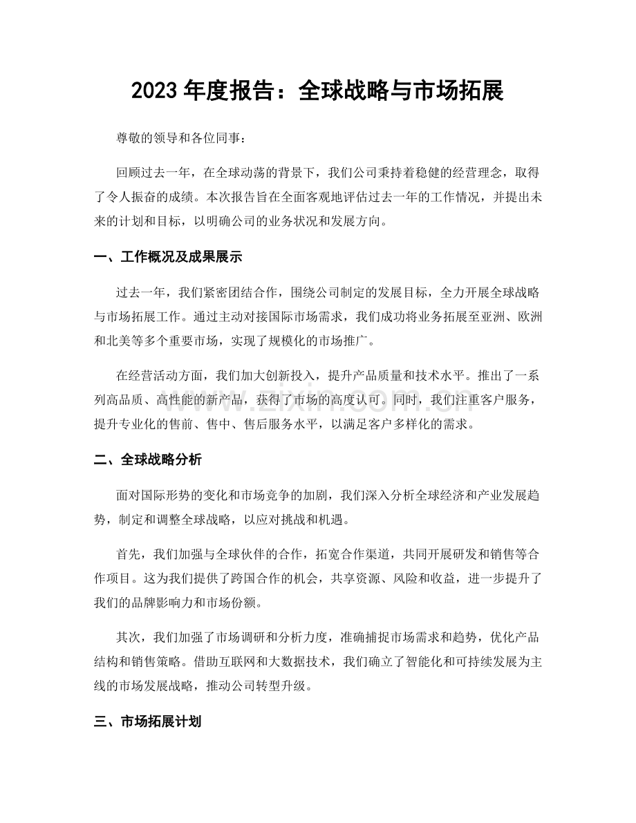 2023年度报告：全球战略与市场拓展.docx_第1页