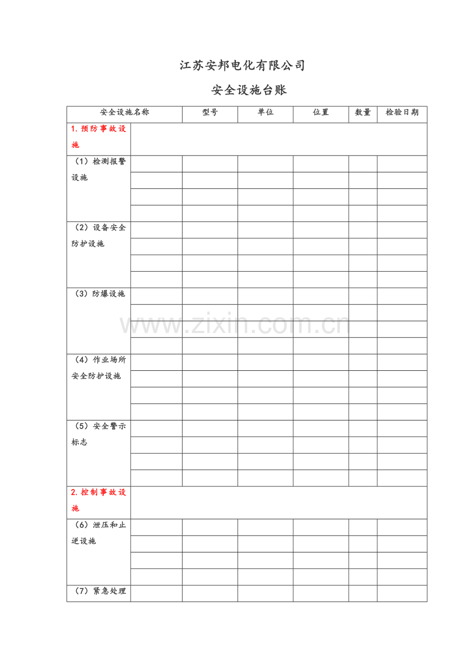 安全设施台账式样.doc_第1页