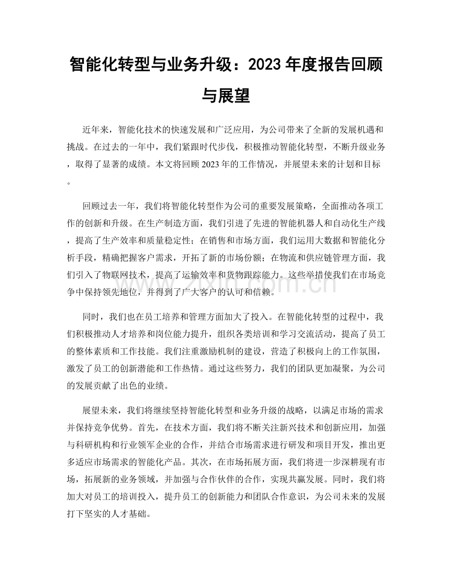 智能化转型与业务升级：2023年度报告回顾与展望.docx_第1页