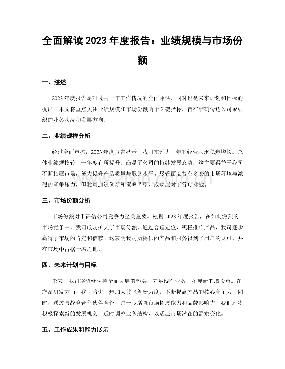全面解读2023年度报告：业绩规模与市场份额.docx_第1页