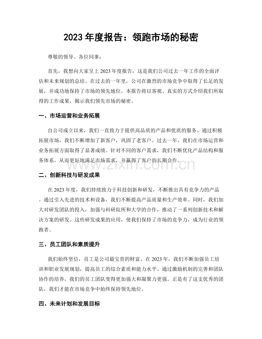 2023年度报告：领跑市场的秘密.docx_第1页