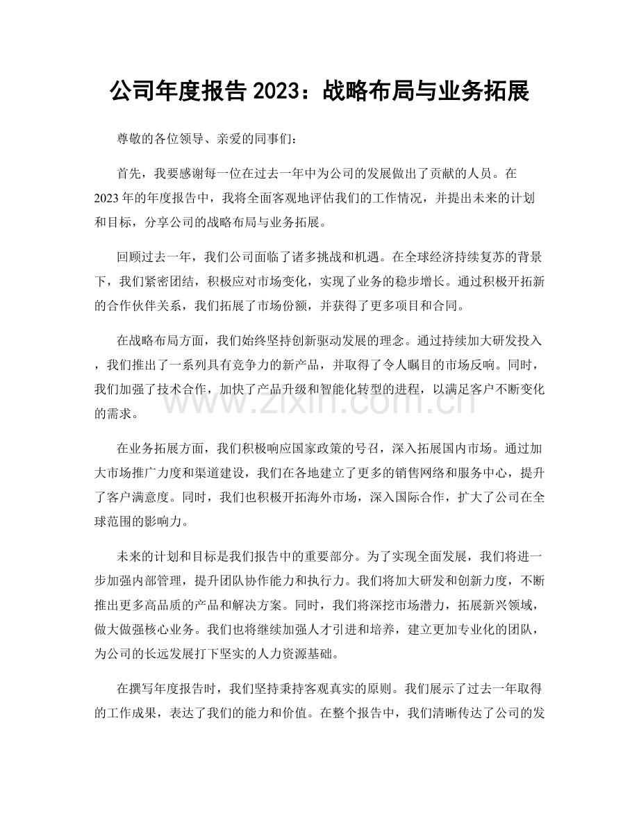 公司年度报告2023：战略布局与业务拓展.docx_第1页