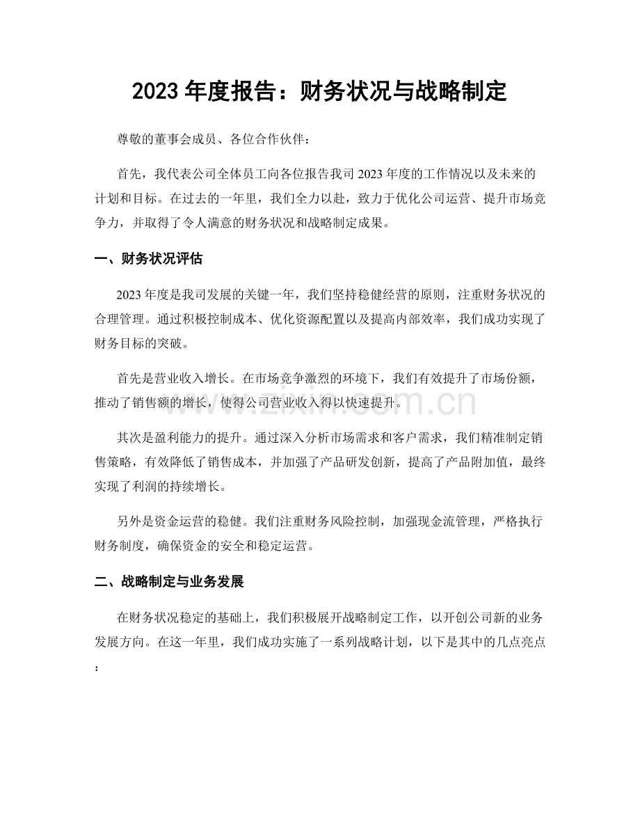 2023年度报告：财务状况与战略制定.docx_第1页