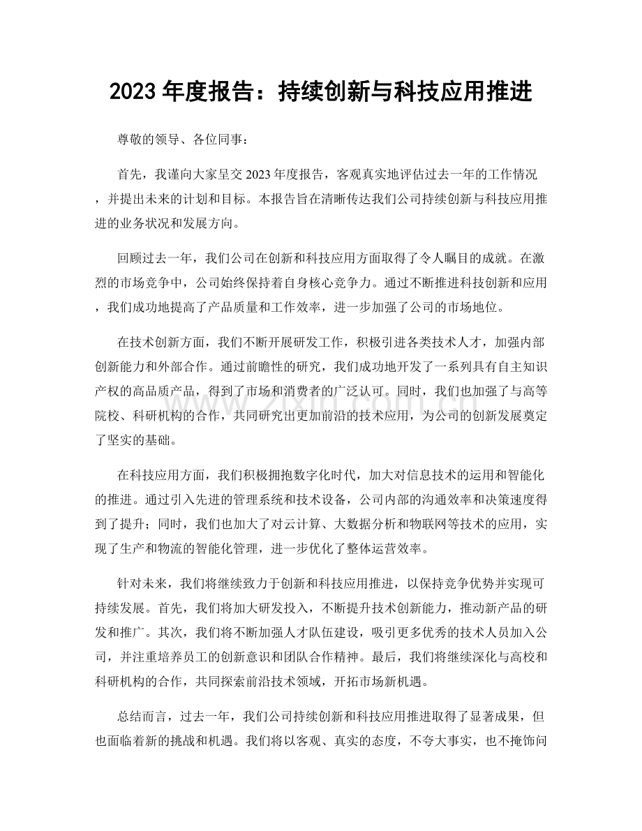 2023年度报告：持续创新与科技应用推进.docx_第1页