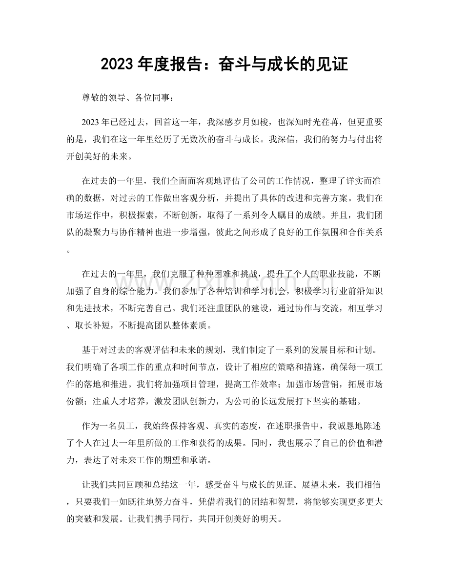 2023年度报告：奋斗与成长的见证.docx_第1页