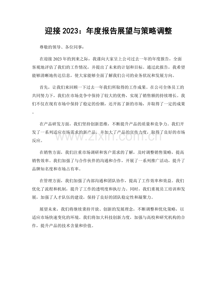 迎接2023：年度报告展望与策略调整.docx_第1页