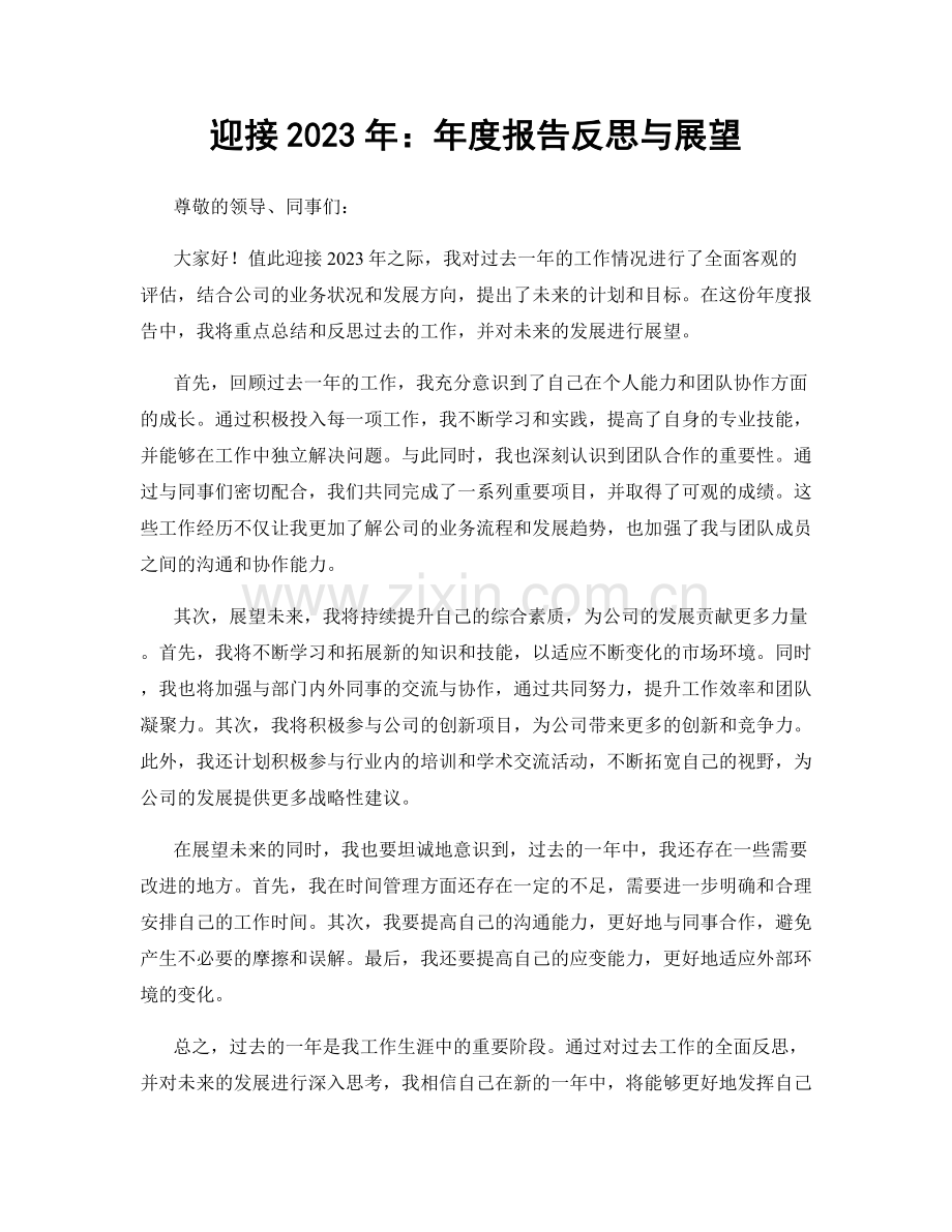 迎接2023年：年度报告反思与展望.docx_第1页