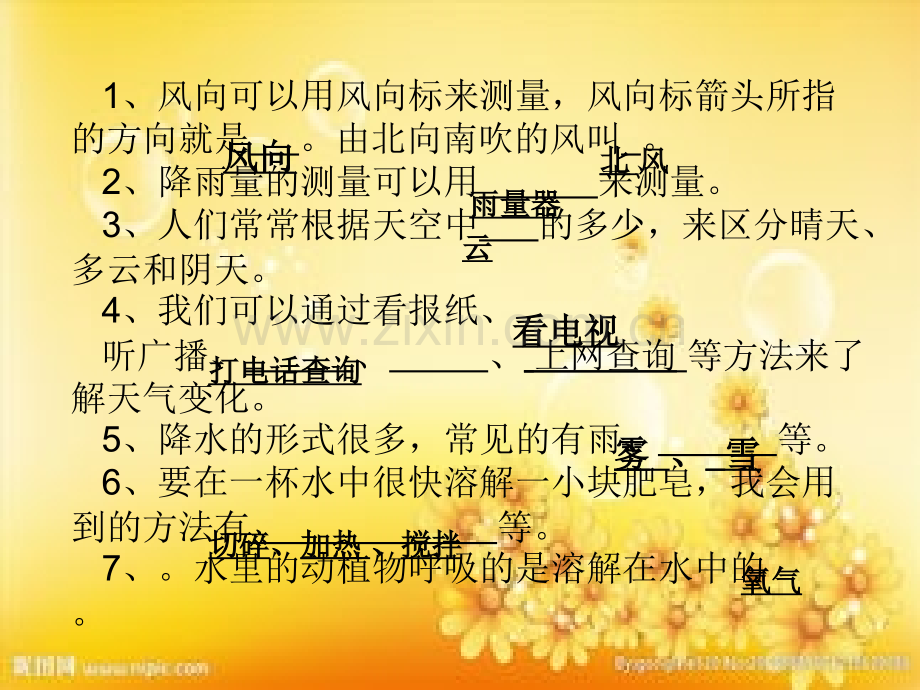 教科版四年级上册科学期末试卷.ppt_第1页