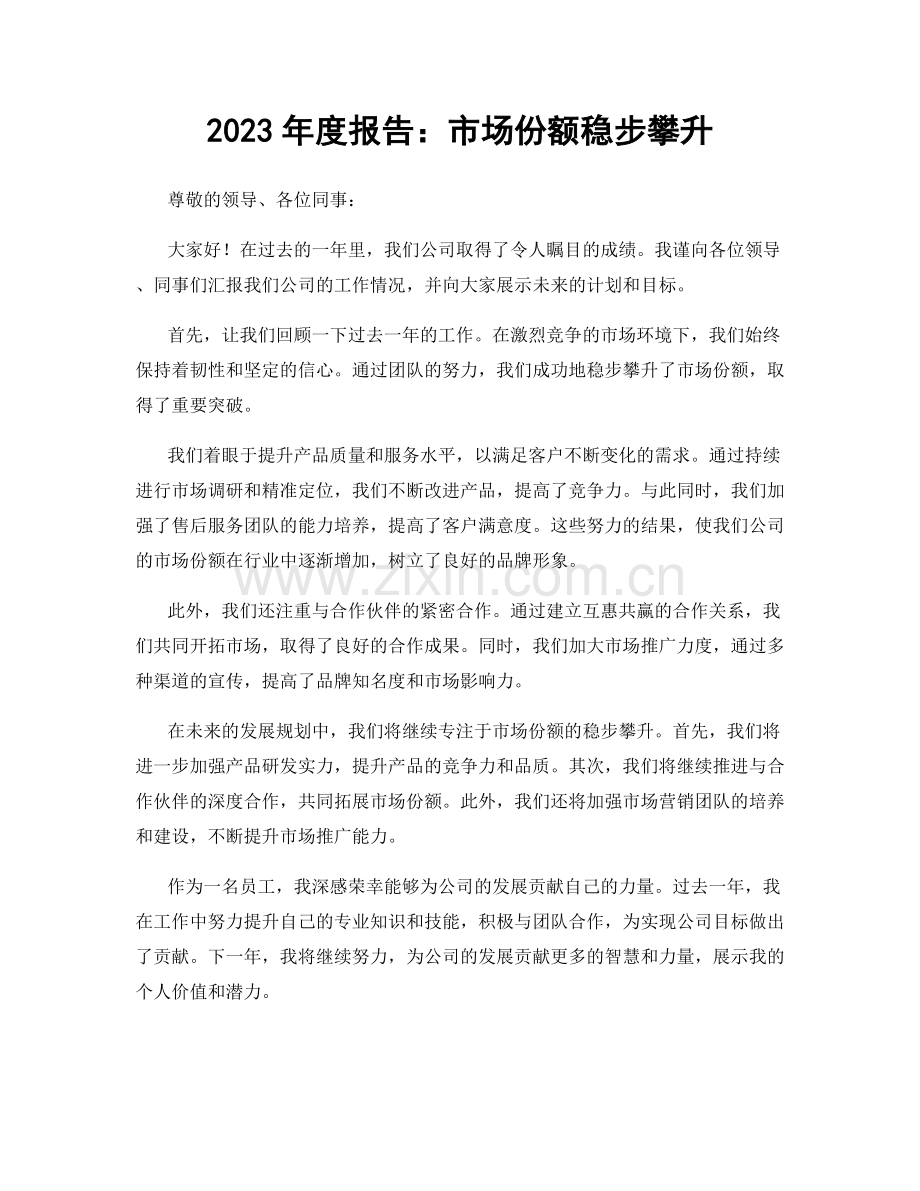 2023年度报告：市场份额稳步攀升.docx_第1页