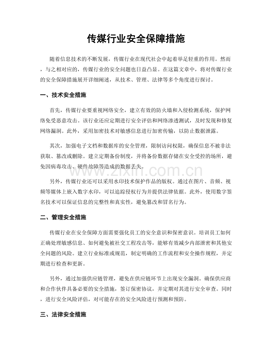传媒行业安全保障措施.docx_第1页