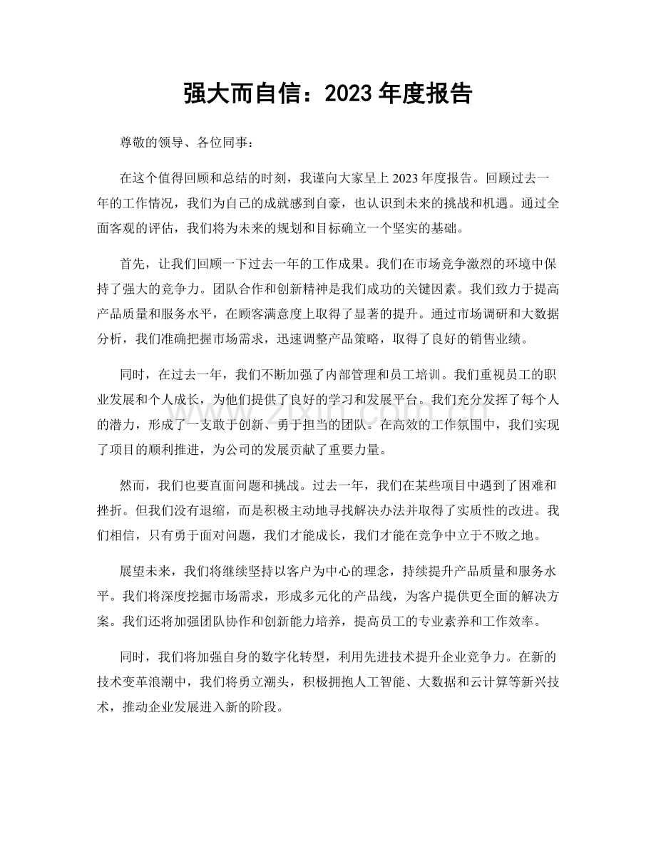 强大而自信：2023年度报告.docx_第1页