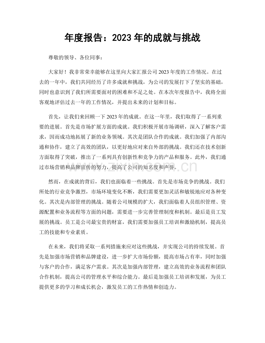 年度报告：2023年的成就与挑战.docx_第1页
