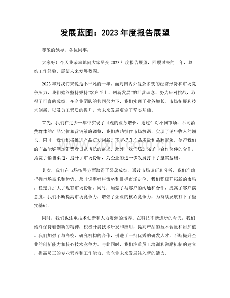 发展蓝图：2023年度报告展望.docx_第1页