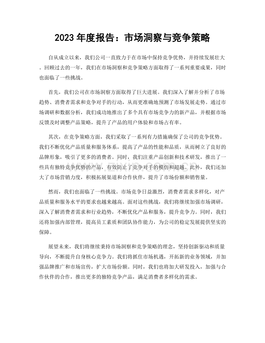 2023年度报告：市场洞察与竞争策略.docx_第1页