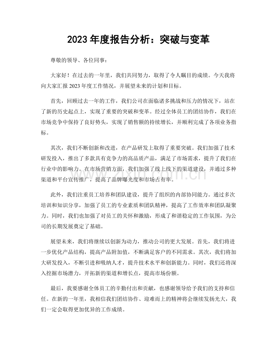 2023年度报告分析：突破与变革.docx_第1页