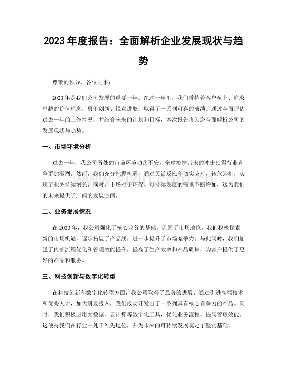 2023年度报告：全面解析企业发展现状与趋势.docx_第1页