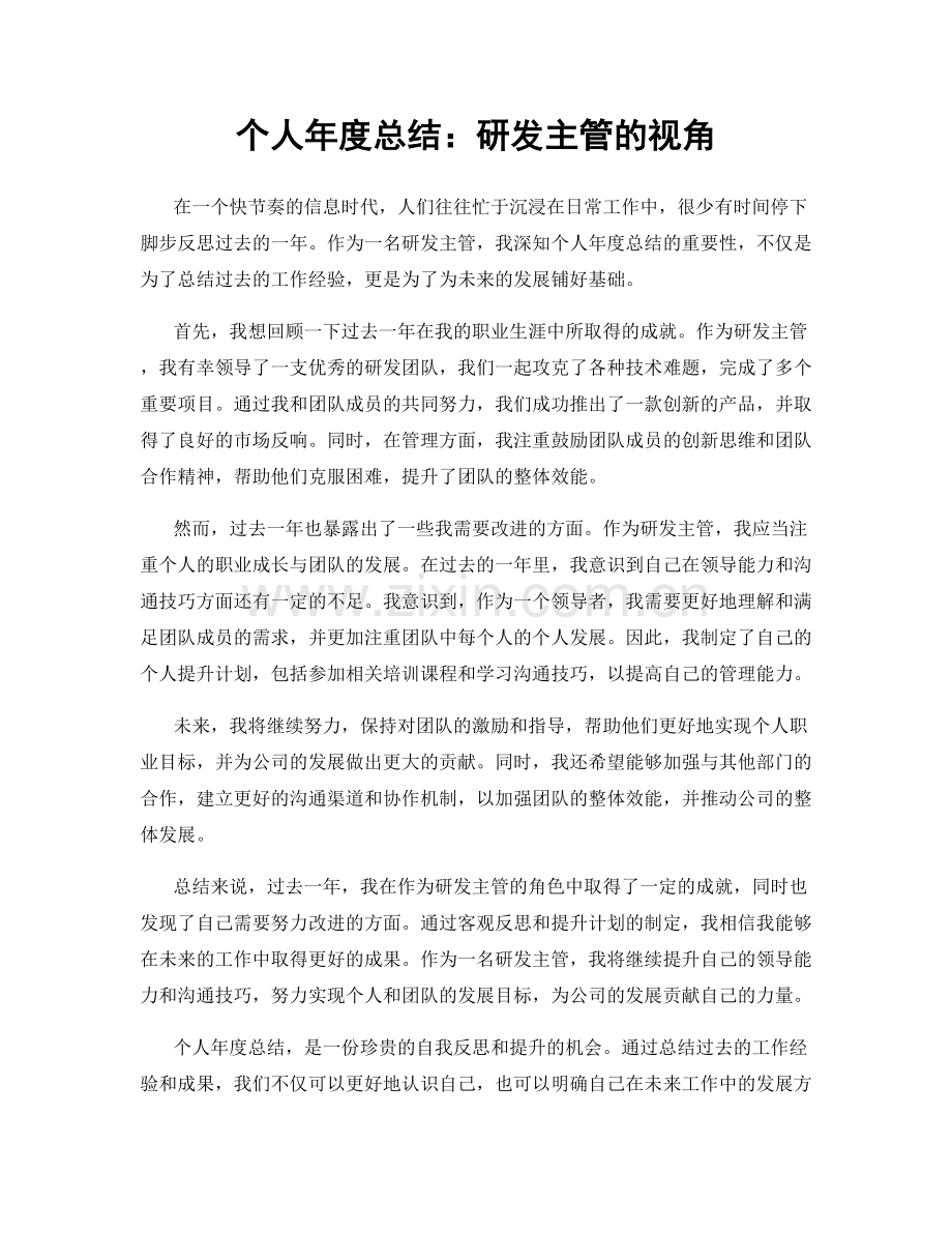 个人年度总结：研发主管的视角.docx_第1页