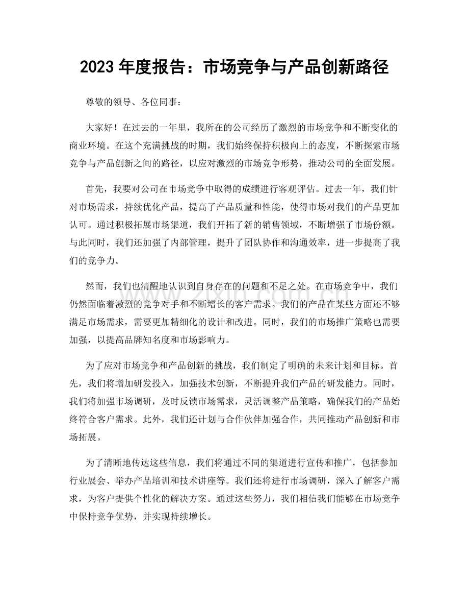 2023年度报告：市场竞争与产品创新路径.docx_第1页